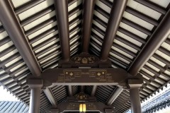 湖北中式长廊厂家艾格拉江亭古建：铝合金仿古风雨连廊